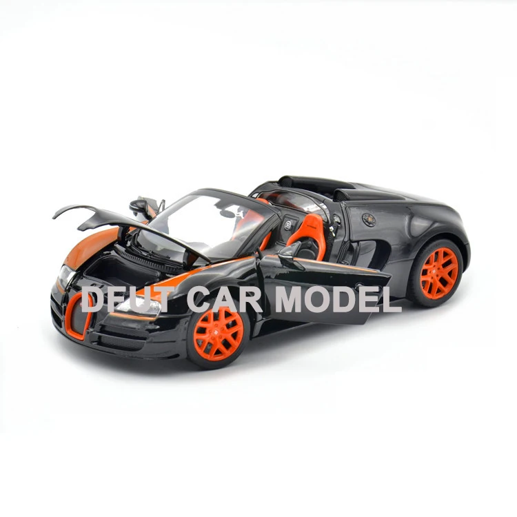 Black Bugatti сплава автомобиля масштаба 1:18 Veyron 43900 модель Ограниченная серия модель Цвет коробка посылка игрушки для детей Детский подарок - Цвет: Black