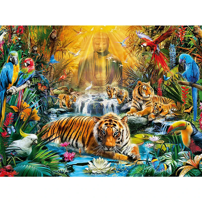 

5D DIY Diamond painting tiger and buddha Full square/Round Diamond embroidery Cross Stitch Rhinestone Mosaic decor NX