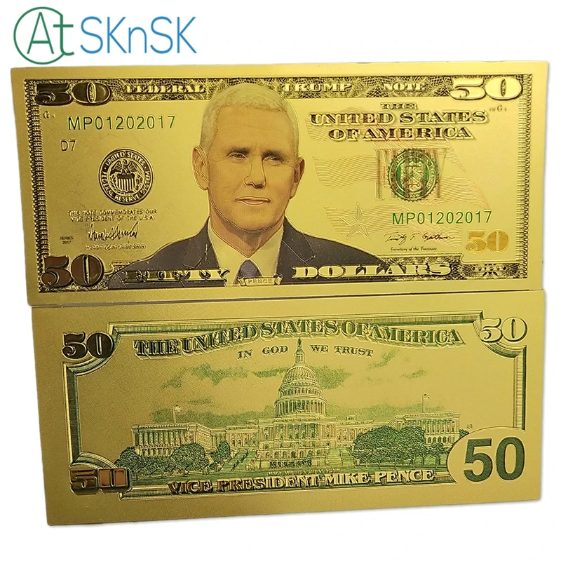 1 шт./лот 45 й президент США Дональд Трамп 100/1000 банкнота Мелания Trunp $500 Золотая