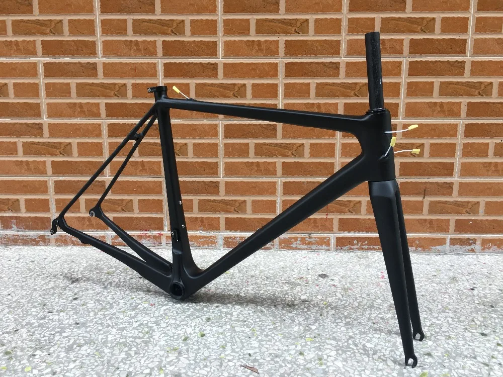 Классический дизайн FASTERWAY PRO full black без логотипа углеродный набор рам для дорожных велосипедов: карбоновая рама+ подседельный штырь+ вилка+ зажим+ гарнитура, ems
