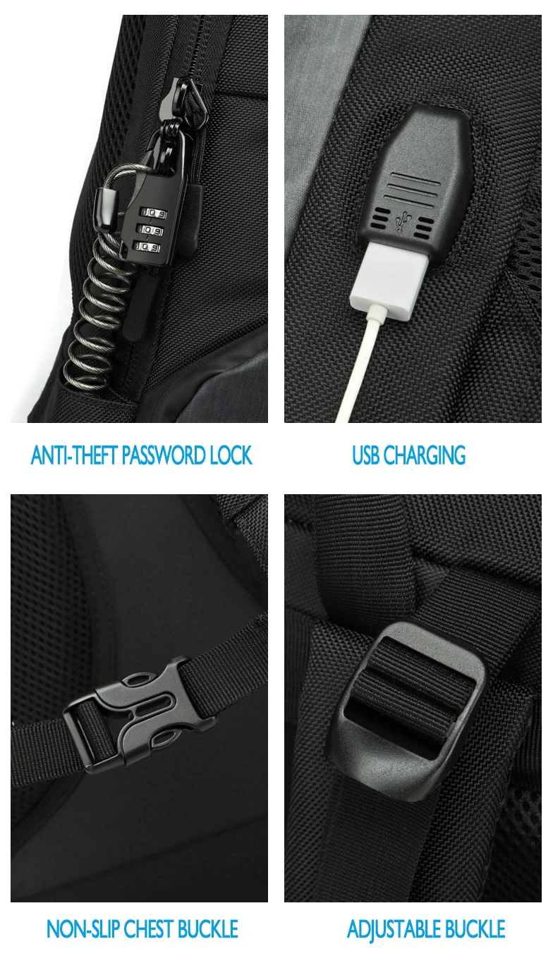 OZUKO, новинка, USB, анти-вор, рюкзак, мужской, многофункциональный, 15,6 дюймов, для ноутбука, школьная сумка, модный мужской рюкзак, водонепроницаемый, для путешествий, Mochila