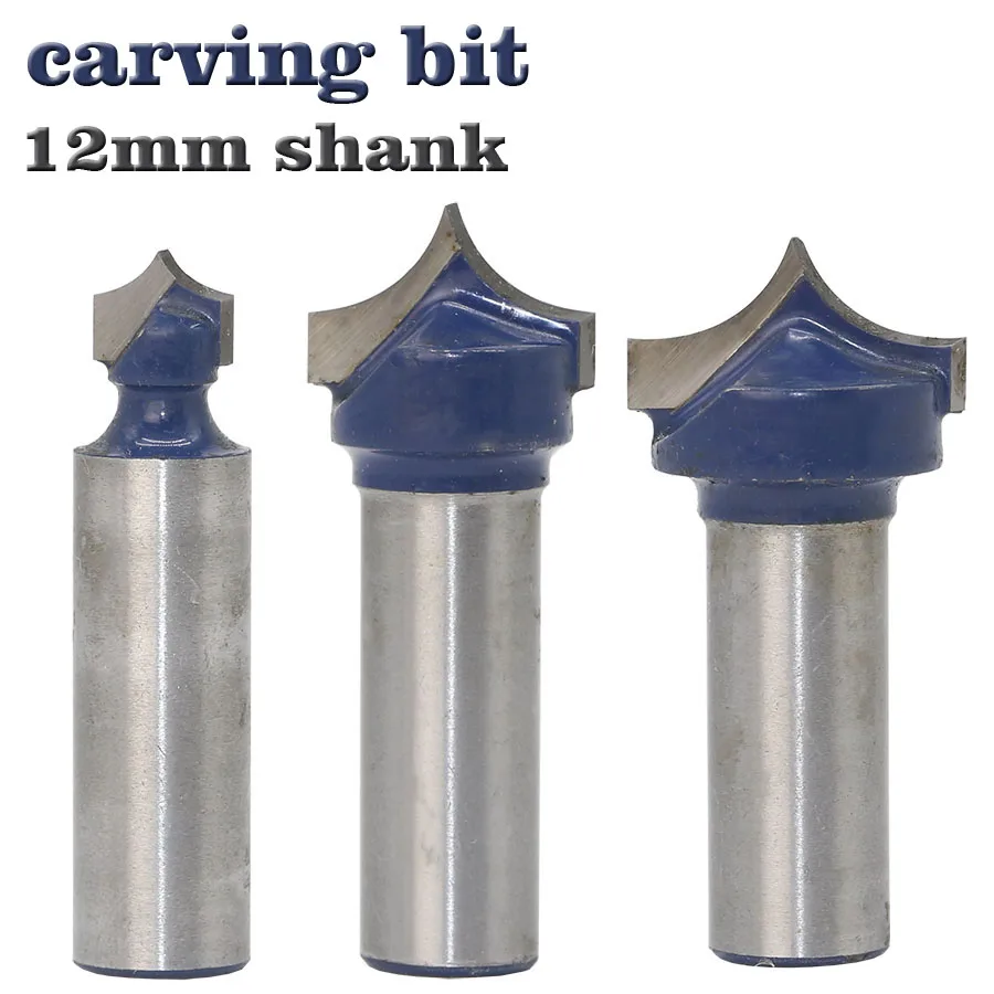 

1pcs 12mm Shank solid carbide round no wood router bit Straight end mill trimmer cleaning flush trim corner round cove box