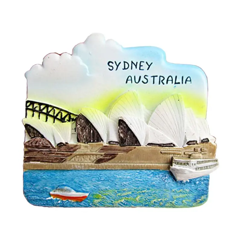 Sydney Opera House 3D магнит на холодильник, магнитные наклейки на холодильник по всему миру, башня Лондон, Япония, Греция, Сидни, Балийский мир, сувенир для путешествий - Цвет: Sydney Opera House