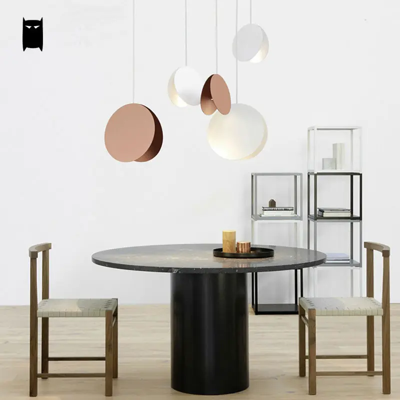 Желтый белый кофе Летающий кулон в форме диска светильник Современный арт деко