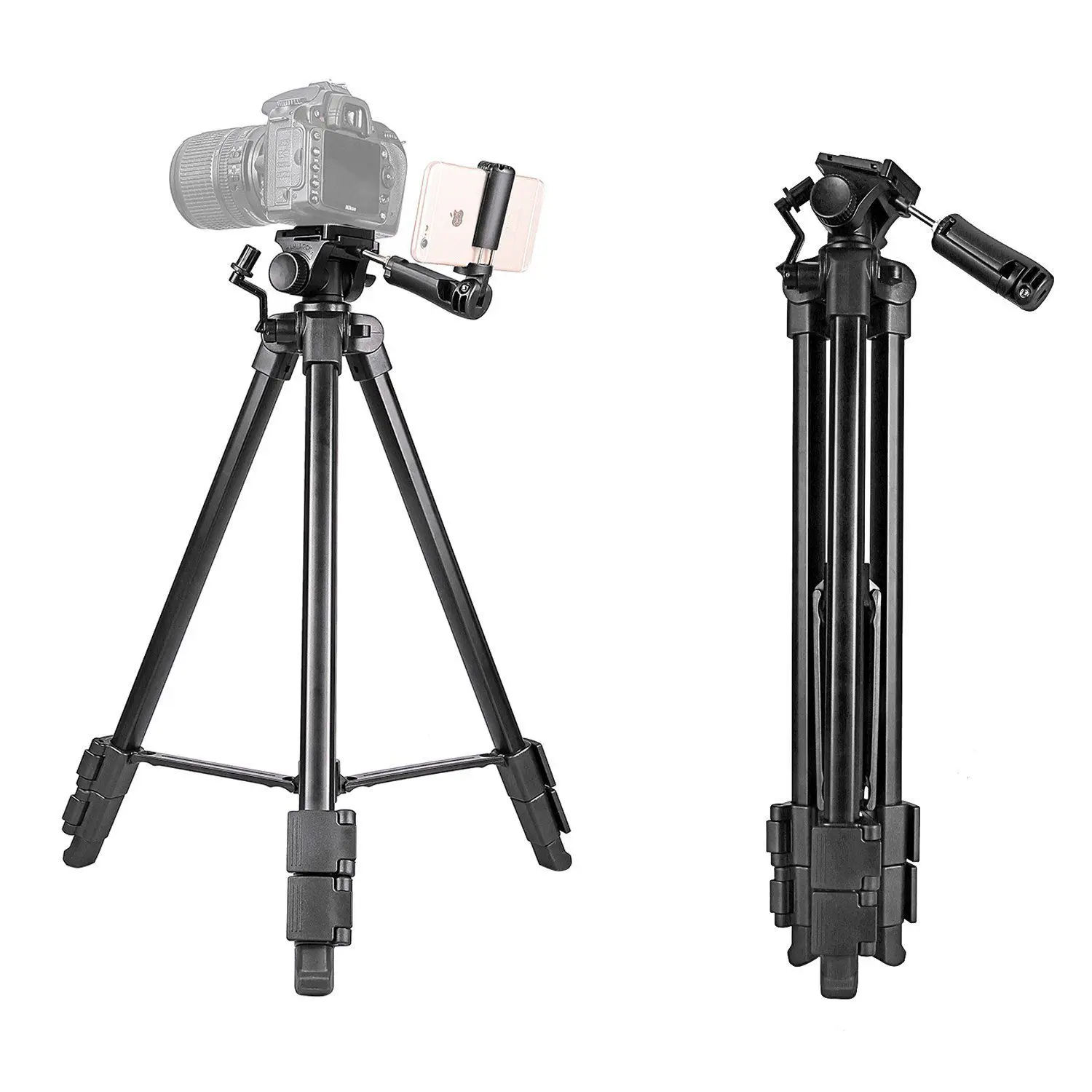 KINGJOY 57inch Lightweight Travel Tripod VT-930 Portable aluminum alloy+plastic DSLR Camera Stand Legs with Pan Tilt He | Электроника
