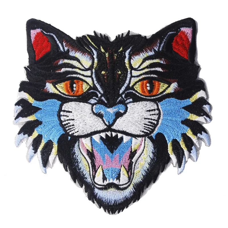10 шт. разноцветных наклеек с леопардовой головкой вышивка аппликацией заплатки