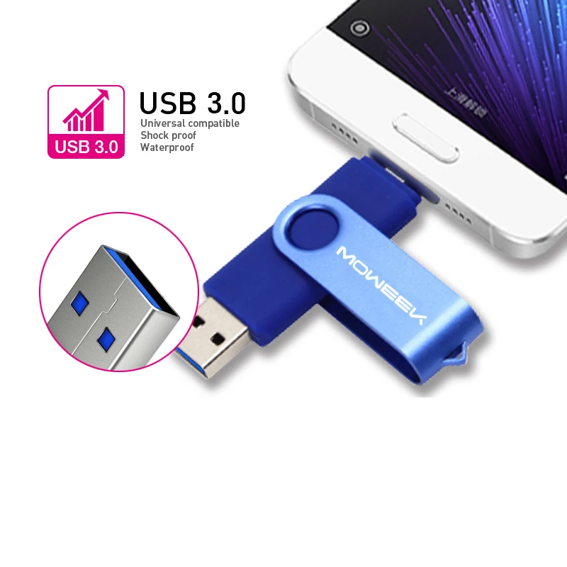 Moweek USB 3 0 OTG флэш накопитель для Android смартфон 8 Гб оперативной памяти 16 встроенной