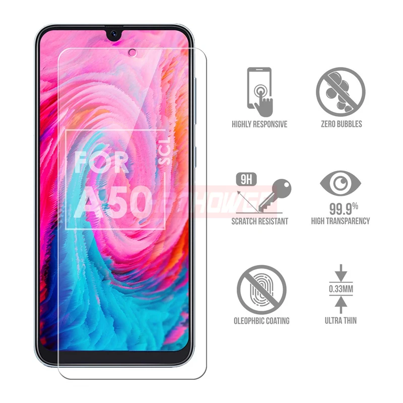 Закаленное стекло 9H для Samsung galaxy A50 SM-A505F A70 SM-A705F Защита экрана A10 A30 A40 M10 M20 пленка |