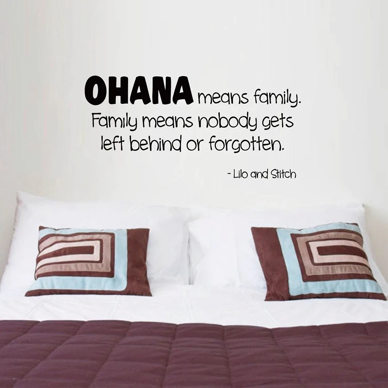 OHANA значит семья Lilo and Stitch movie wall quote kids vinyl stickers sticker m2035|sticker love|sticker photosticker city |