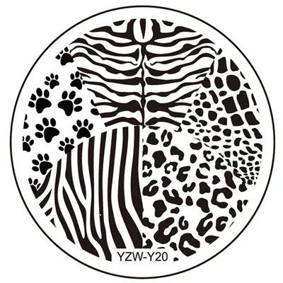 yzwle штамповочные пластины для ногтей кружевной цветок Леопардовый узор для ногтей штамп штамповка шаблон и форма для ногтей трафаретные гвозди инструмент - Цвет: Y20