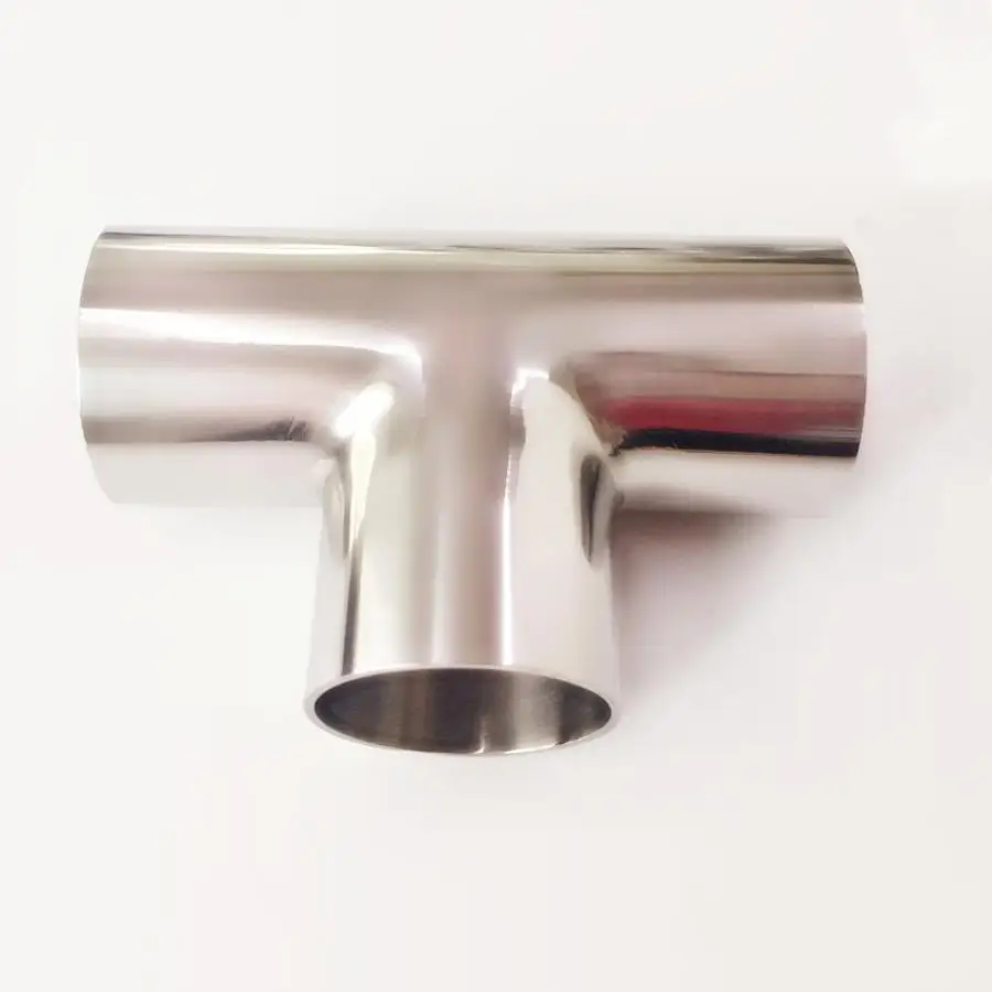 

45mm 1.75" Pipe OD Butt Welding Tee 3 Way SUS 304 Stainless Steel Sanitary Fitting Spliter Homebrew Beer Wine