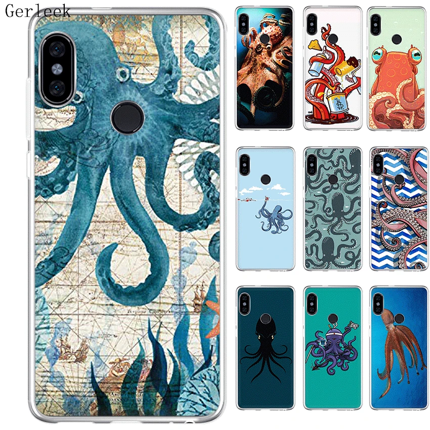 Жесткий чехол Desxz Blue Sea Octopus для Xiaomi Mi A2 A1 5X 6X 6 8 9 9se 5 5S MAX 3 Lite | Мобильные телефоны и