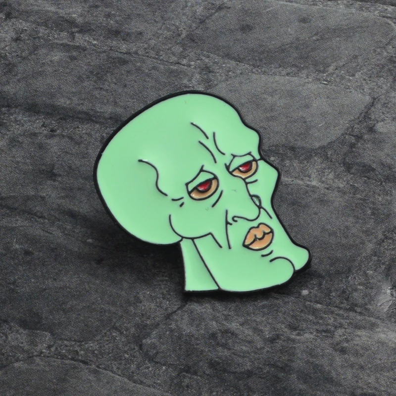 Фигурка из аниме Astroboy (Squidward эмали штырь металлический значок зеленая голова