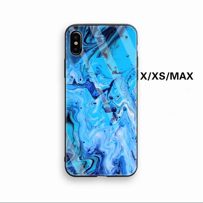 Роскошный Мраморный Стекло чехол для iPhone 7 6 s 8 плюс силиконовый XS MAX XR X милые