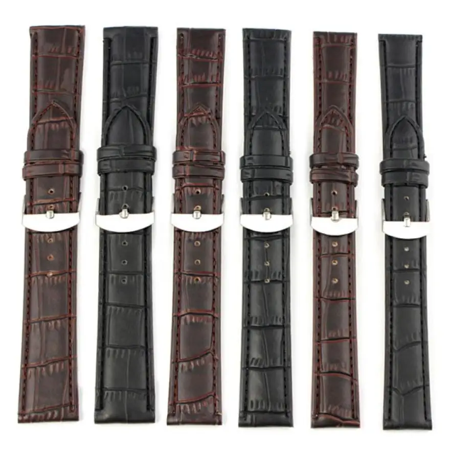 Ремешок из ПУ кожи для наручных часов 22 мм черный 18 20|watch weide|watch band rubberwatch brown leather |