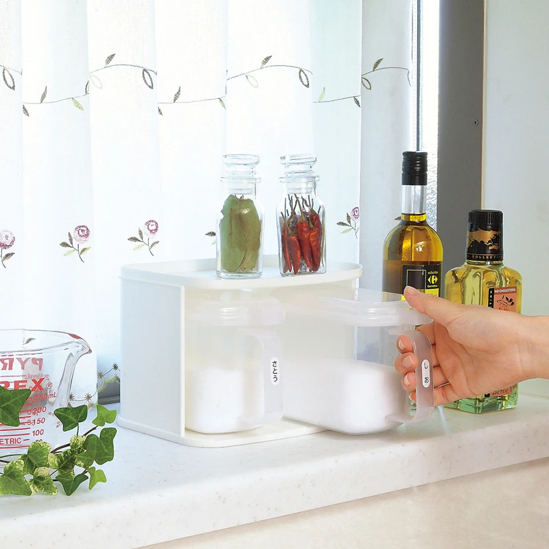 Большой Ёмкость пластиковая банка для приправ Кухня ящик хранения приправа