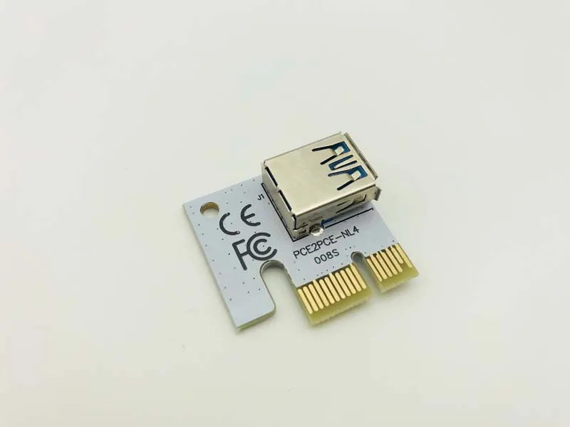 100 шт. PCIE 1X к 16X удлинитель адаптер 008S Riser PCI-E Card SATA 15pin 6pin 4pin источник питания для