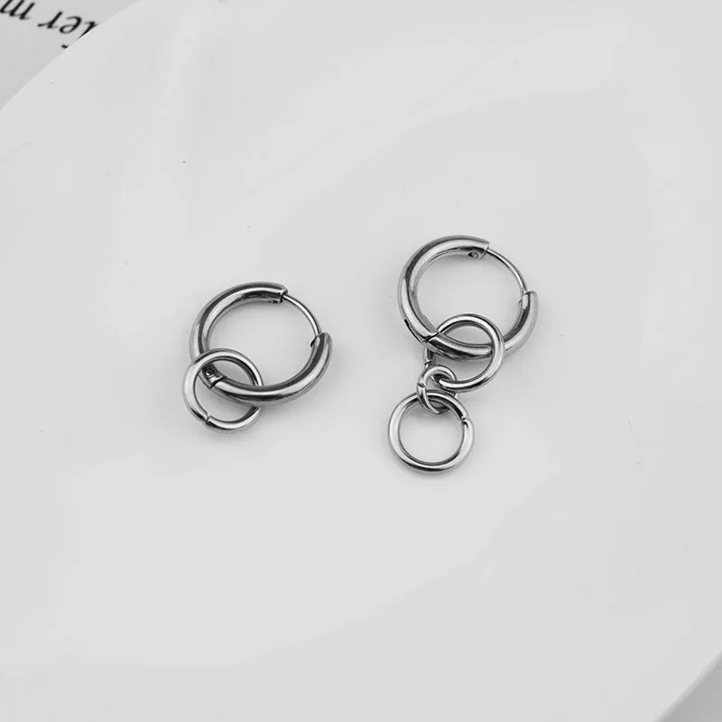 Серьги в стиле хип-хоп, панк, мужские, корейские, женские, для мальчиков, Круглый Круг, нержавеющая сталь, унисекс, панковские серьги-гвоздики, Guy Rock, гранж, клипса для уха, подарки