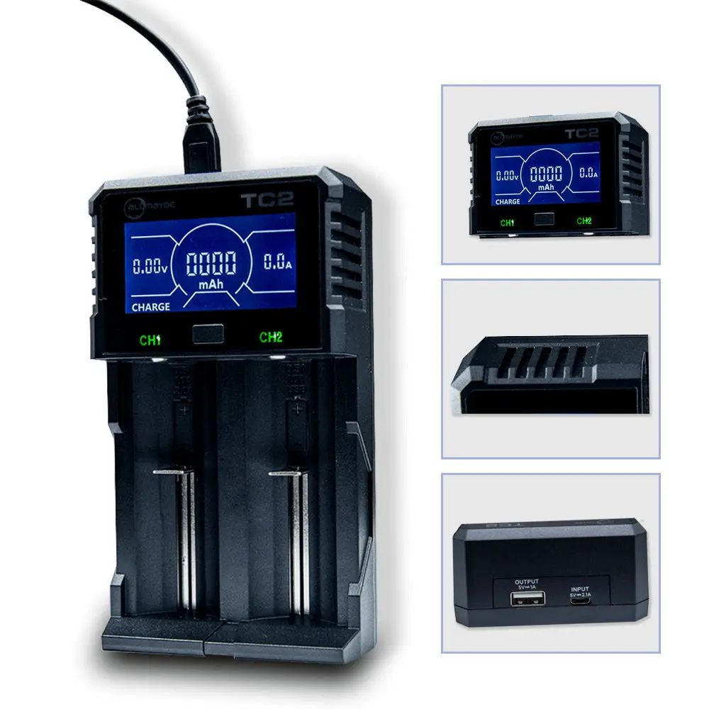 XTAR бренд ALLMAYBE TC2 ЖК-дисплей Экран 2 слота USB Батарея Зарядное устройство для 3 6 В/3 7