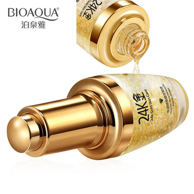 BIOAQUA 24K Золотая Сыворотка для лица увлажняющий отбеливающий дневной крем против