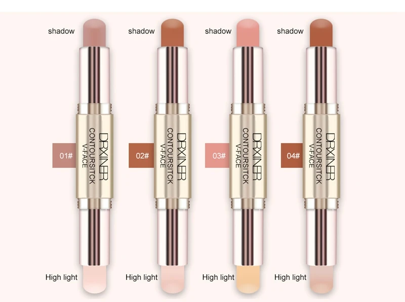 DRXINER макияж Сливочный двухсторонний 2 в 1 контурная палочка V-face макияж изюминка мерцающий Макияж Блеск Хайлайтер с эффектом загара