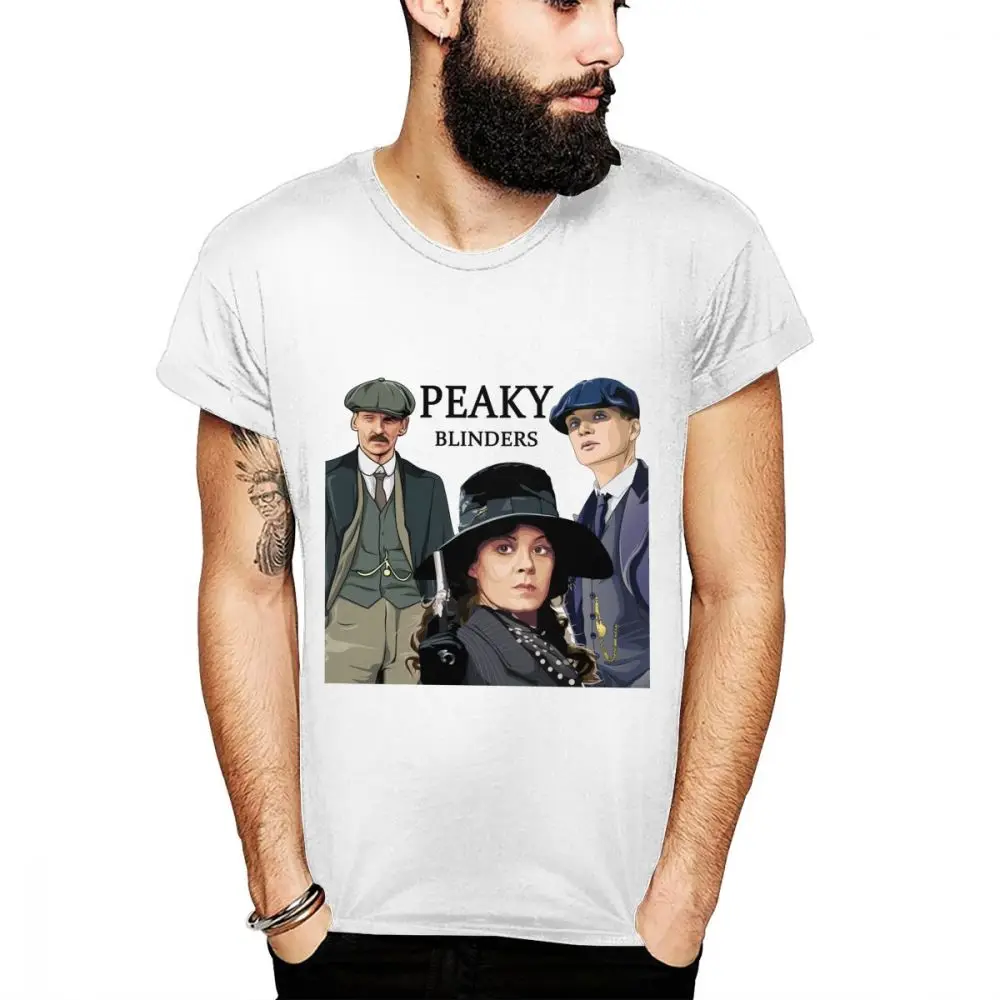 

Men's Tee Round Neck Peaky Blinders T shirt Streetwear T Shirt Unisex New Hip Hop Short Sleeve TV Series t shirt