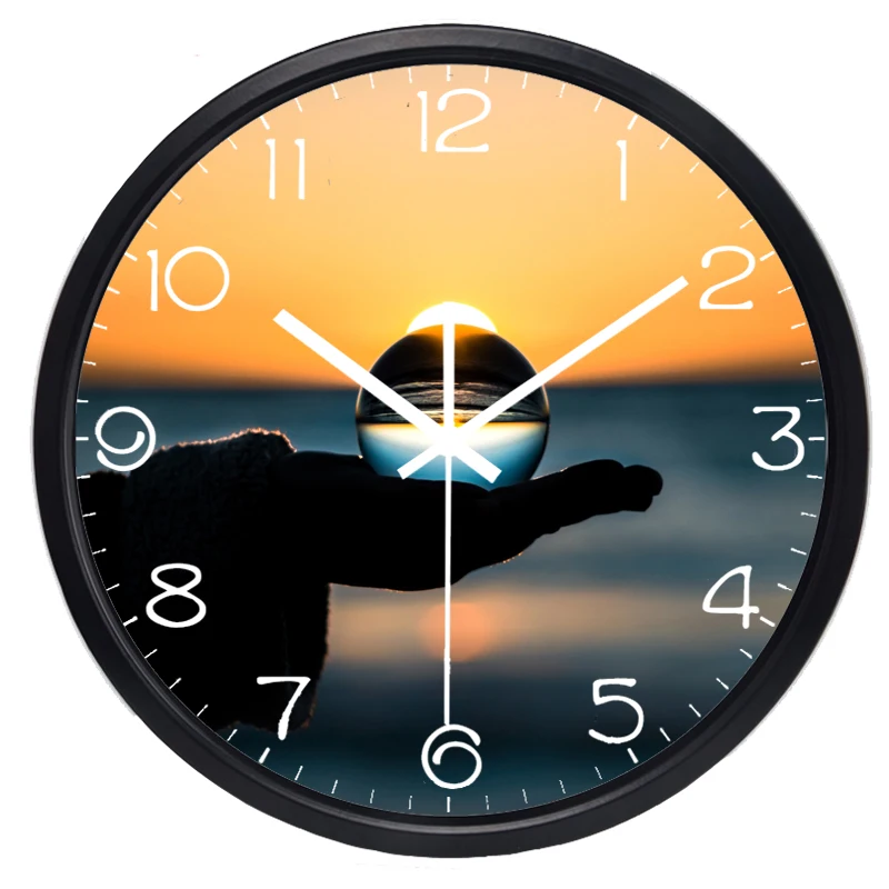 Часы настенные с изображением капель воды на руке бесшумные украшения для дома