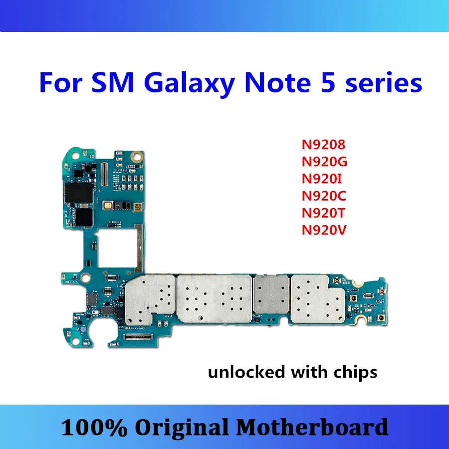 Разблокированная материнская плата для samsung Galaxy Note 5 N9208/N920G/N920I/N920C/N920T/N920V логическая плата 32 ГБ Android обновленная материнская плата MB