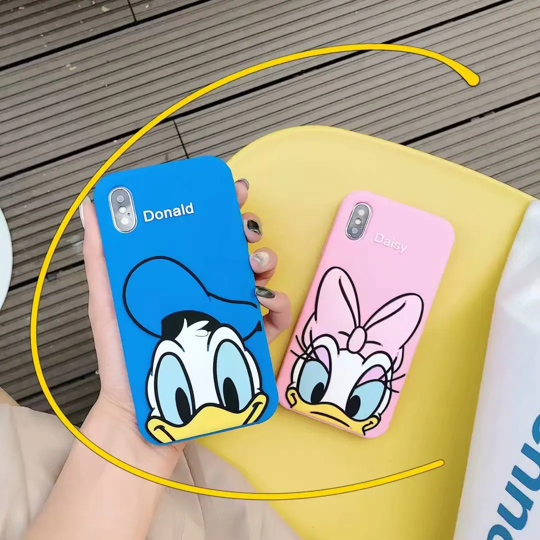 Милый мультфильм 3D Микки и Минни Маус Утка резиновая чехол для iPhone 6 6S Plus 6splus 7 8 X XS