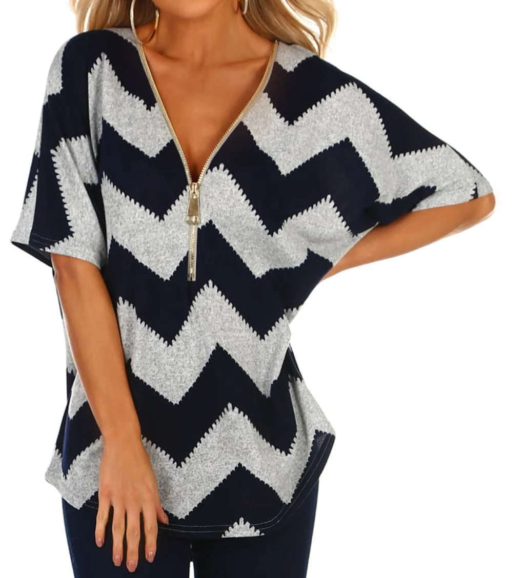 Женская футболка с v образным вырезом на молнии сарафан коротким рукавом