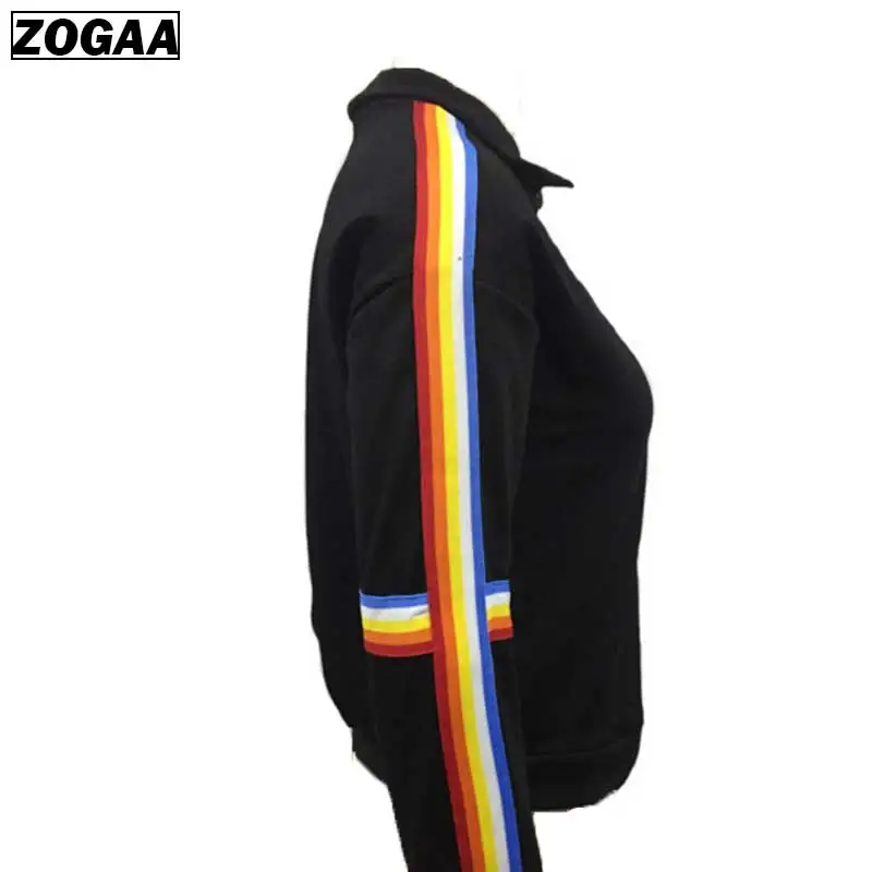 Женские свободные толстовки с высоким воротником и воротником-стойкой радуги