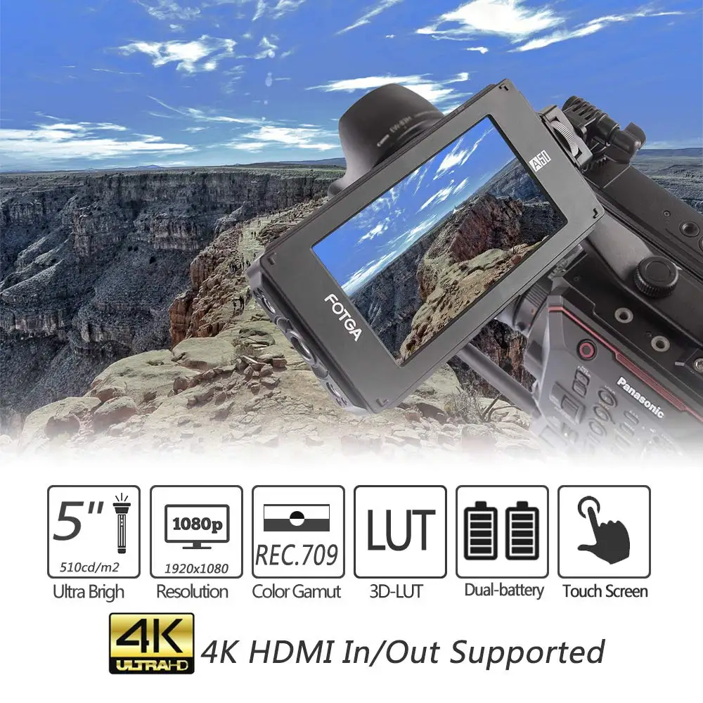 FOTGA DP500IIIS A50TL " 1920x1080 FHD видео накамерный сенсорный экран полевой монитор 3D LUT HDMI 4K вход/выход для A6500 GH5/5S