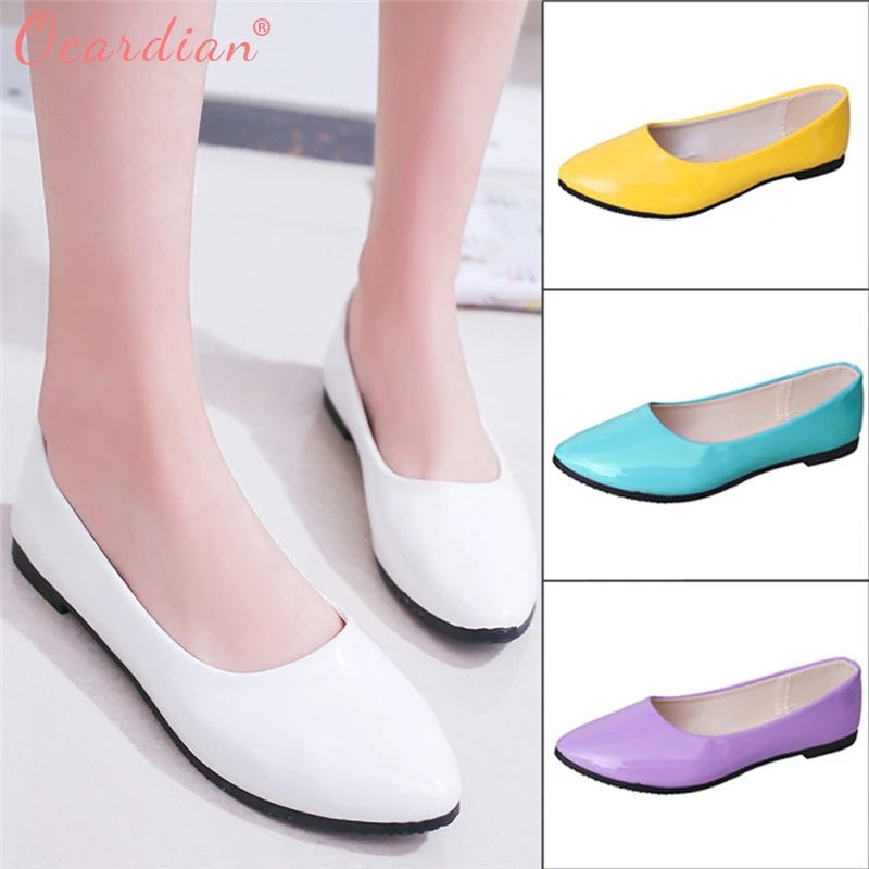 2018 женские милые туфли без застежки на плоской подошве Повседневные