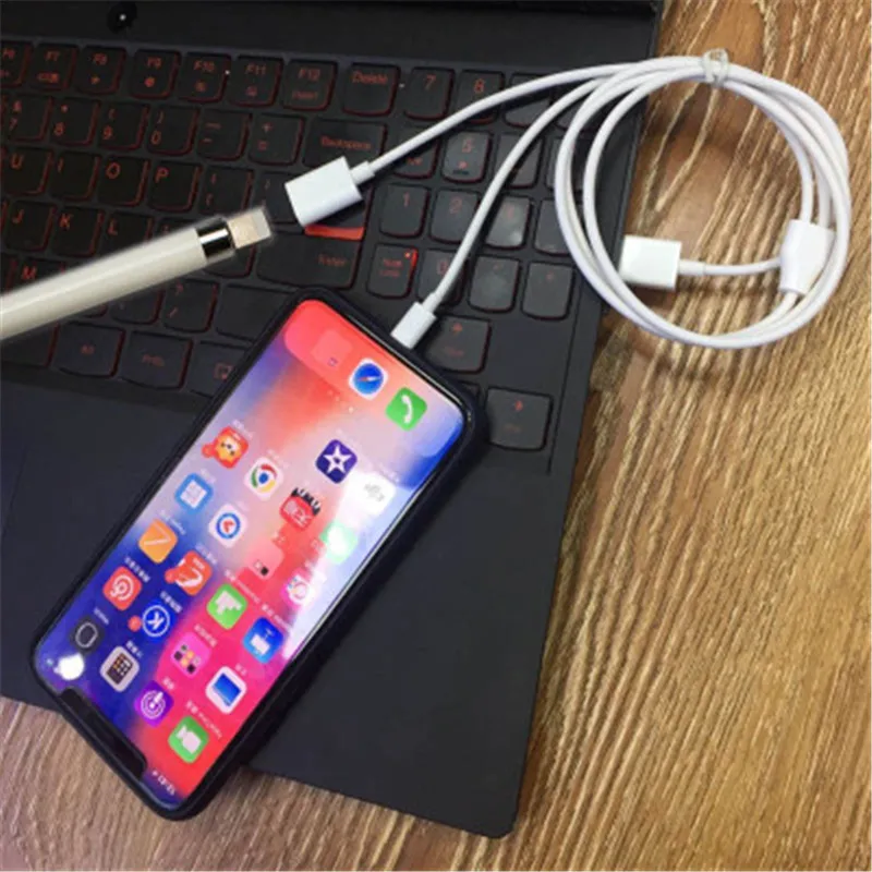 2 в 1 зарядное устройство для Apple Pencil адаптер iPhone 6S 7 8 X зарядный кабель шнур IPad