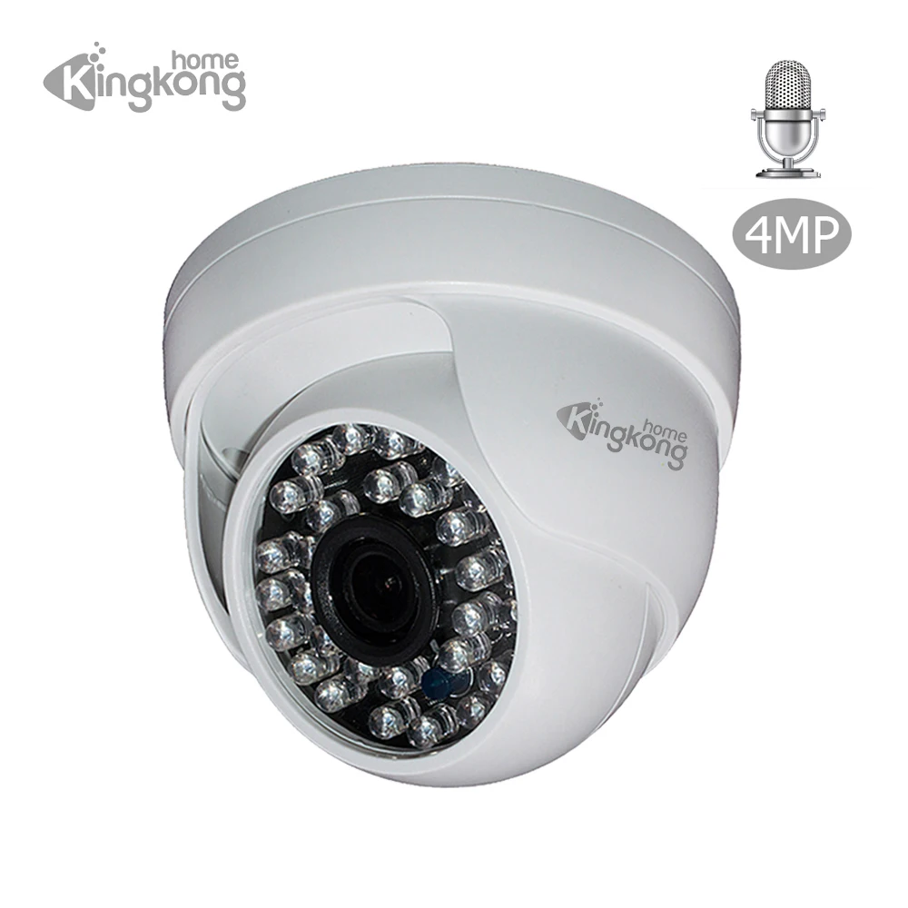 Kingkonghome 4MP/1080 P Встроенный микрофон аудио IP Камера Сеть День/Ночное видение H265