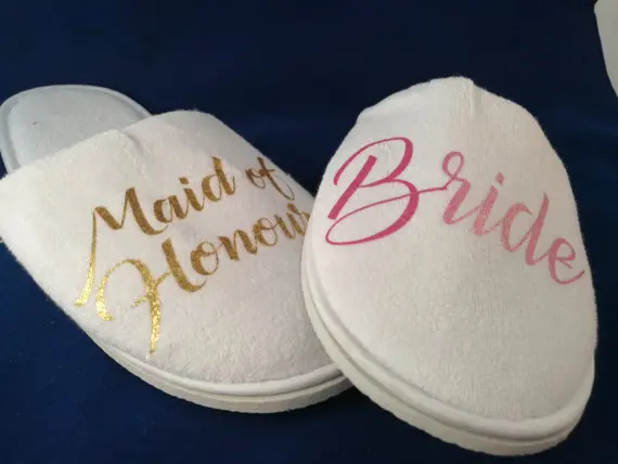 Индивидуальные свадебные тапочки для подружки невесты honor надпись Bride tribe