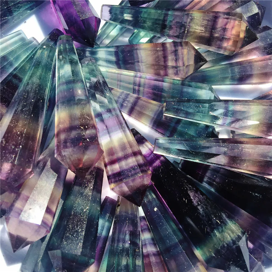 1 шт. разноцветный флюорит Кристальные украшения Натуральный Необработанный