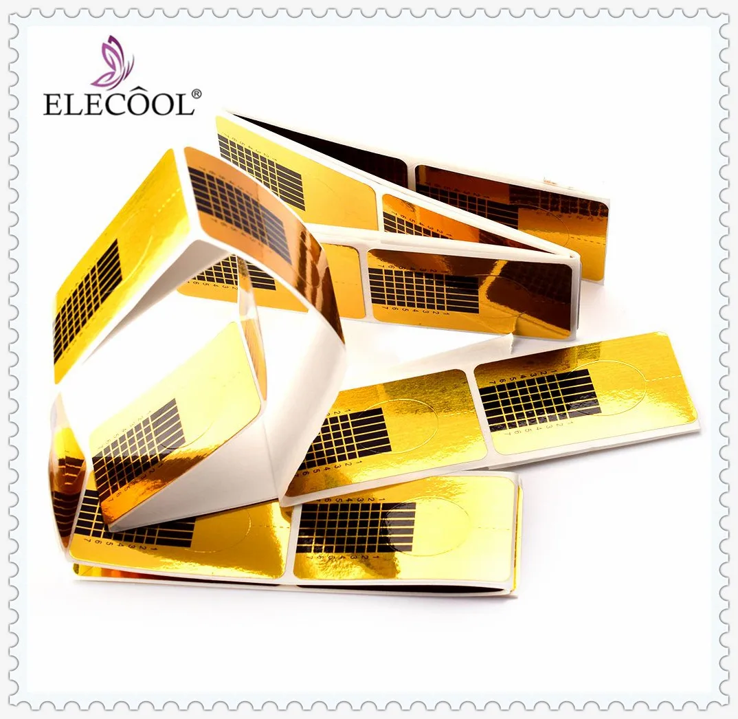 ELECOOL, 50 шт., форма для ногтей, направляющая Форма для ногтей, акриловый УФ-гель для наращивания ногтей, Золотая подкова, лак для ногтей