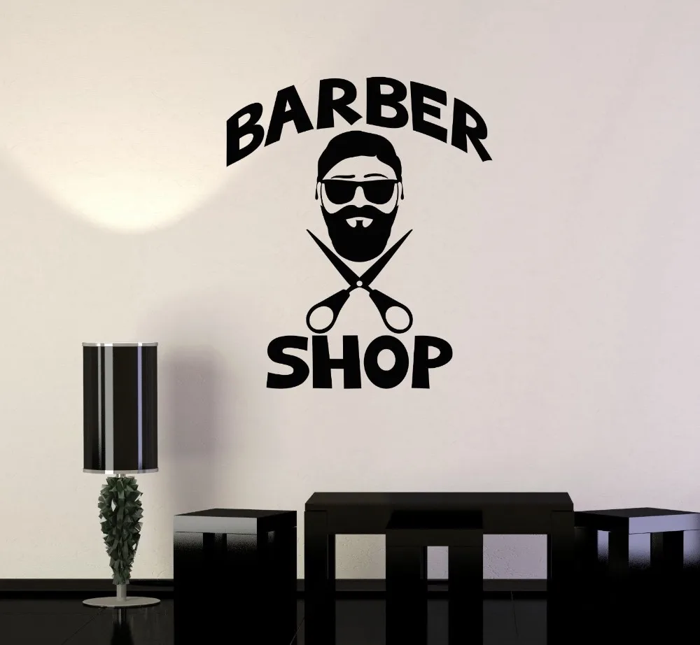 

Vinyl Decal Men's Hairdresser Hair Salon Barbershop Wall Stickers