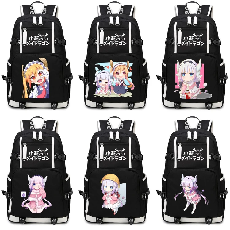 Kobayashi san Chi no Maid рюкзак с принтом дракона Anime kanna Tohru нейлоновая школьная сумка для