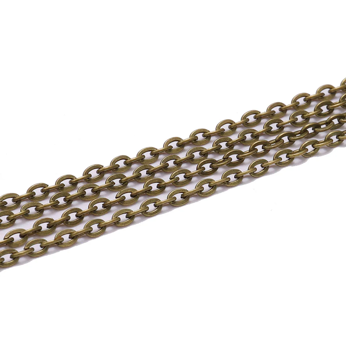 Antique Bronze 10 м/лот, серебряное, золотое, бронзовое, длинное ожерелье, цепи, латунь, Навальное покрытие, цепь для DIY ювелирных изделий, аксессуары для изготовления - Цвет: Antique Bronze