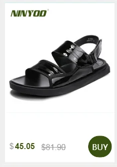 NINYOO/Новые летние Для Мужчин's Босоножки, Шлепанцы из натуральной кожи обувь модные пляжные сандалии резиновая простой Повседневное Slippers47 48 49