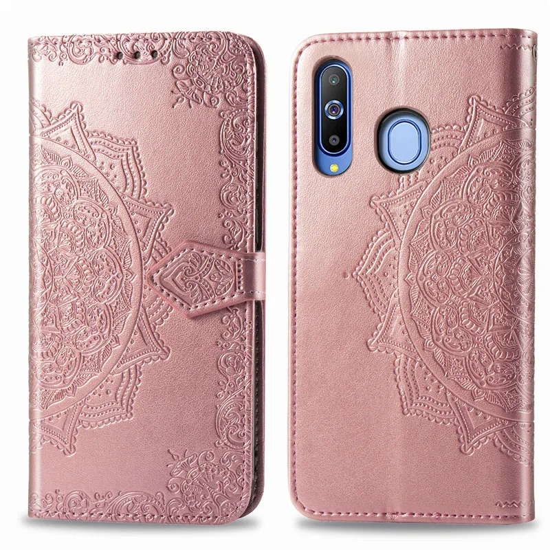 Чехол для samsung Galaxy A8s бумажник карты кожаный флип магнит тиснение Мягкий