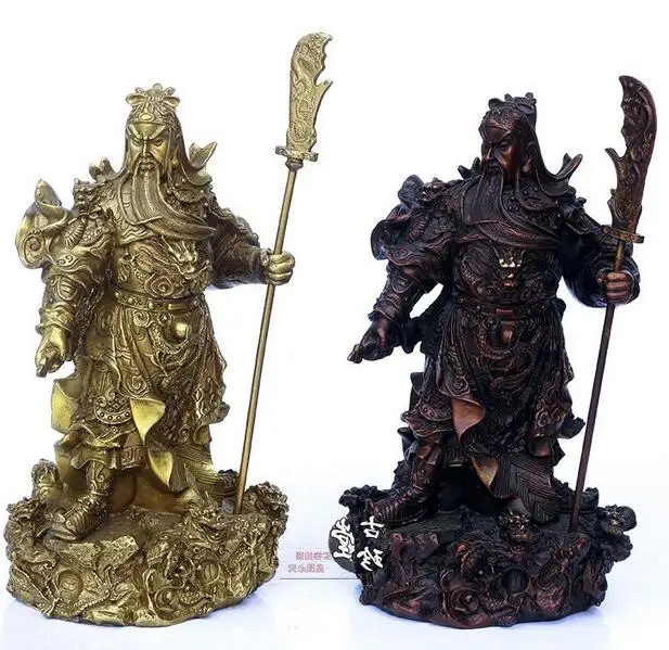 11 &quotКитайская латунная медная девять лоялизм дракона Guan GongYu God Warrior статуя меча |