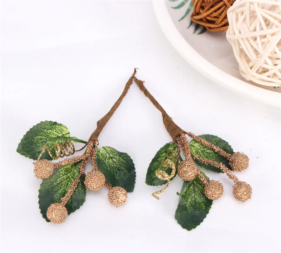 Мини Искусственные цветы к Рождеству Pinecone Сумочка DIY аксессуары для рождественских открыток пластиковые поддельные фрукты с рождественским растением в горшках