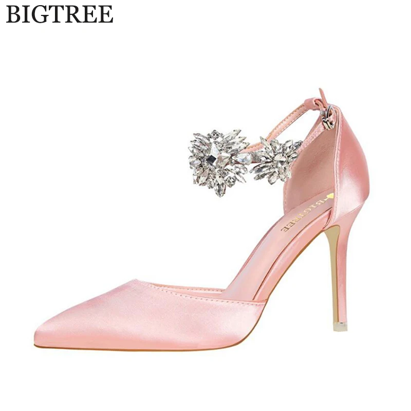 Туфли лодочки BIGTREE женские высокий тонкий каблук заостренный носок элегантная