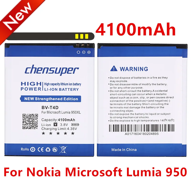 Аккумулятор для телефона chensuper 4100 мАч Nokia Microsoft Lumia 950 XL CityMan 940 BV T4D BVT4D|Аккумуляторы
