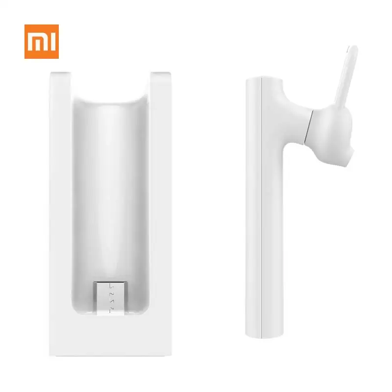 White with Dock Xiaomi mi Bluetooth гарнитура беспроводной наушник Hands Free наушники с mi c и зарядная док-станция черный - Цвет: White with Dock