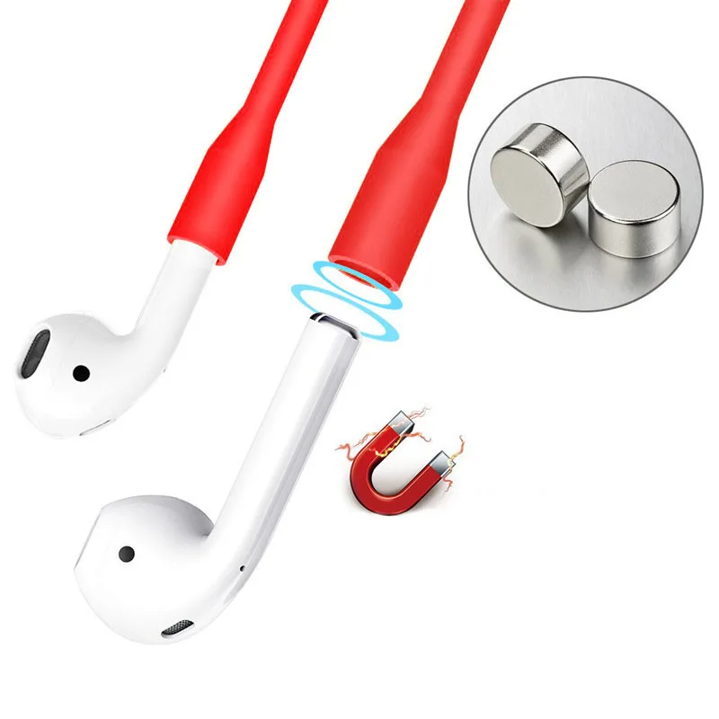 Cases For Apple AirPods Case Silicone Shock Proof Key-chain Protector Cases+Strap for Ear Loop Anti Lost | Электроника