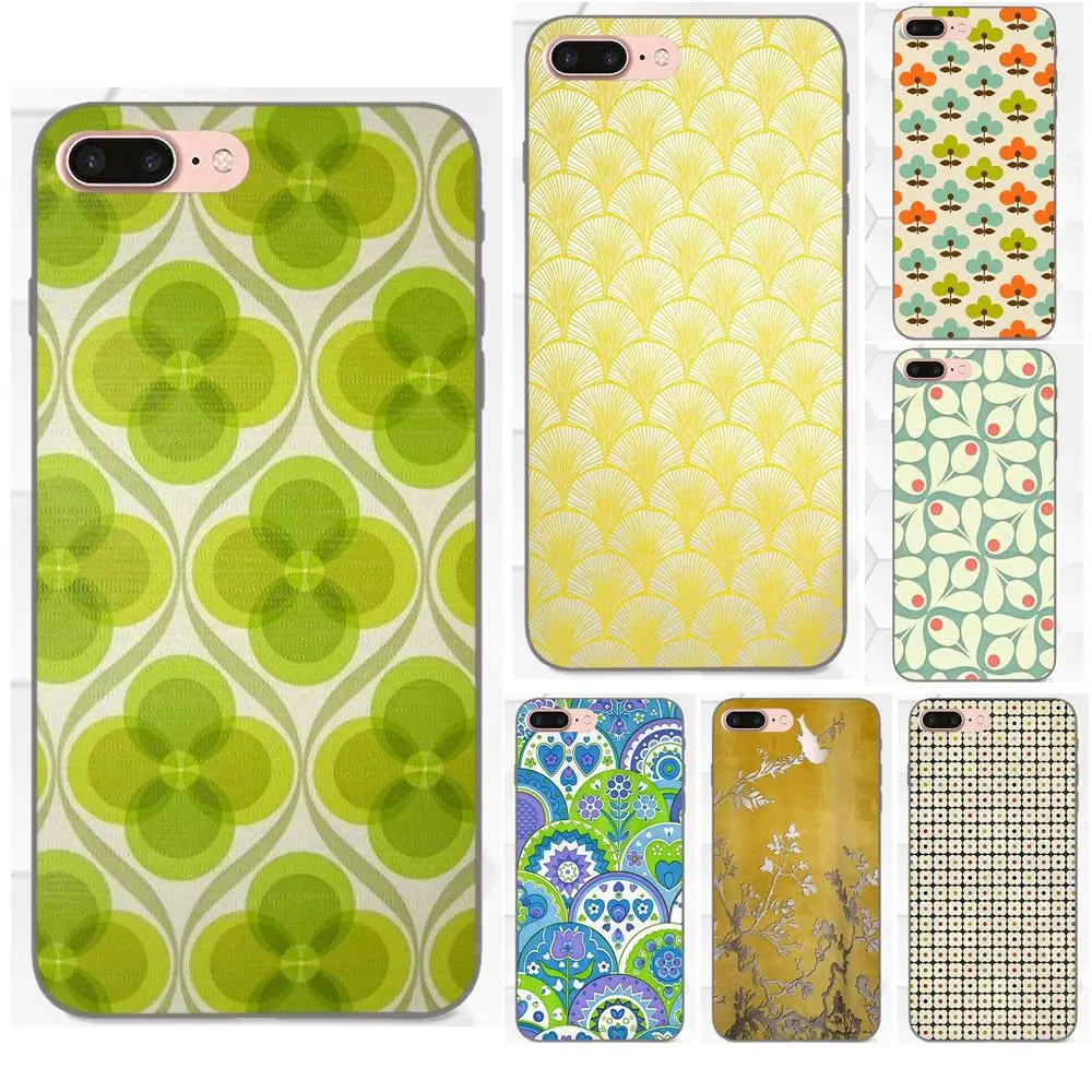 Мягкий Силиконовый ТПУ черный чехол для Apple iPhone 4 4S 5 5S SE 6 6S 7 8 Plus X XS Max XR желтая Orla Kiely